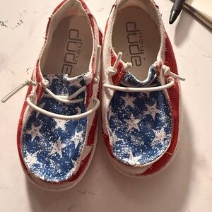 Hey Dude Kids Red & Blue Star Canvas Slip-Ons